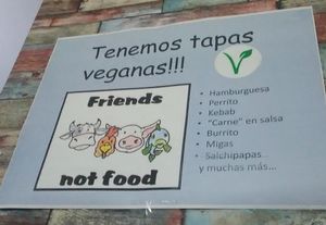 The (incomplete) offer of vegan tapas. at Bar D'Kañas in Granada