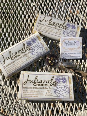 Gourmet vegan chocolate options  at Juliantla Chocolate in Julian