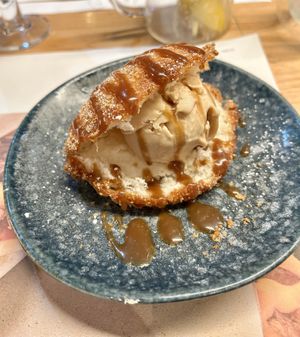Miso caramel and toffee bao nut  at Wagamama  in Portsmouth