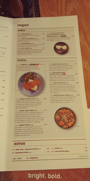 And vegan at Wagamama  in Portsmouth