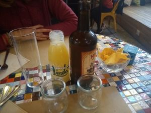 Llimonada casera i cervesa de blat at La Reciclaria in Vic