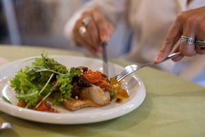vegetable feuilleté (daily menu) at La Reciclaria in Vic