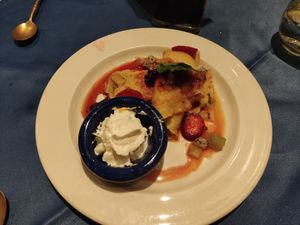 Pancakes for dessert at Blue Elephant in St Julians