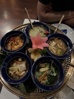 Mains plus big bowl of rice  at Blue Elephant in St Julians