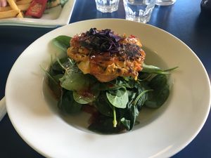 Vegetarian stack at The Olive Tree Cafe in Te Anau