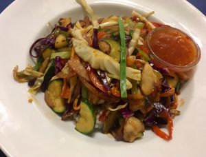 Stir fry at The Olive Tree Cafe in Te Anau