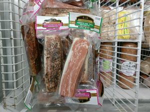 vegan bacon at World Foods Supermarket in San Diego