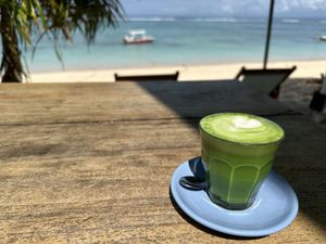 Matcha latte with oat milk   at Ginger & Jamu in Lembongan