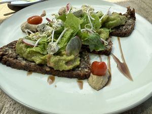 Avo nice day with plant based feta  at Ginger & Jamu in Lembongan