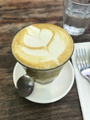 Vanilla Tumeric latte at Ginger & Jamu in Lembongan
