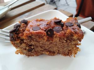 Vegan banana bread at Origem Fresh Coffee in Tel Aviv