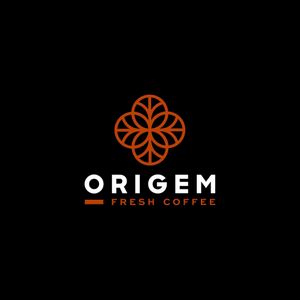 Logo at Origem Fresh Coffee in Tel Aviv