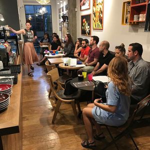 Inside at Origem Fresh Coffee in Tel Aviv