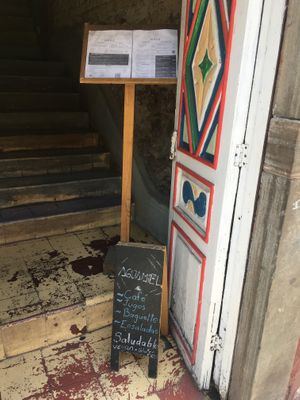 the entrance at Aguamiel Cafe  in Guanajuato
