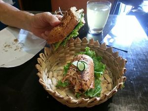 Vegan sandwich at Aguamiel Cafe  in Guanajuato
