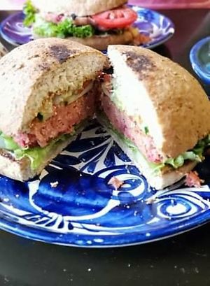 Vegan Burger at Aguamiel Cafe  in Guanajuato