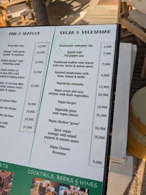Menu at V+ S Corner in Kefalonia