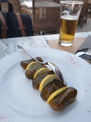 Stuffed vine leaves at V+ S Corner in Kefalonia