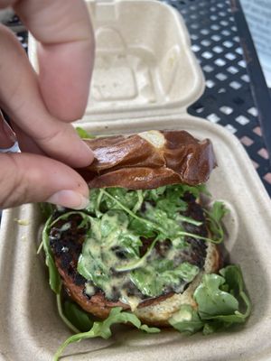 Inside of fox burger  at Fox & Fig in Savannah
