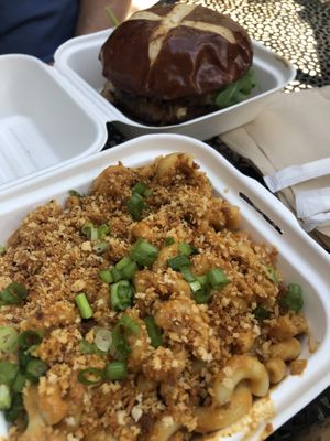 Burger w/ Side of Mac at Fox & Fig in Savannah