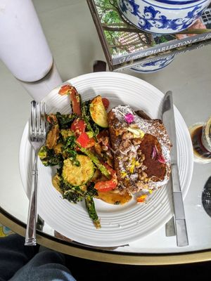 banana french toast and proper breakfast at Fox & Fig in Savannah