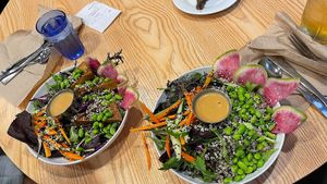 Bowl of Plenty with and without tofu at Fox & Fig in Savannah