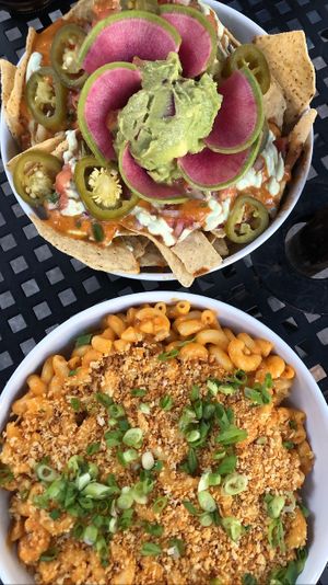Nachos & Chipotle Mac  at Fox & Fig in Savannah
