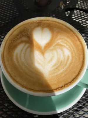 Lavender latte  at Fox & Fig in Savannah