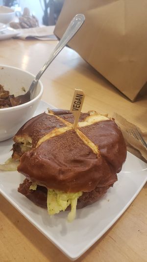 BBQ Jackfruit and rosemary potatoes at Fox & Fig in Savannah