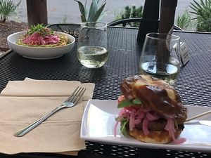 Fox Burger (in front )  at Fox & Fig in Savannah