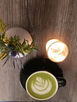 matcha, how cute at Fox & Fig in Savannah