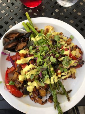 Breakfast hash with cashew hollandaise  at Fox & Fig in Savannah