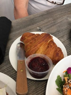 Croisssant with hibiscus jam at Fox & Fig in Savannah