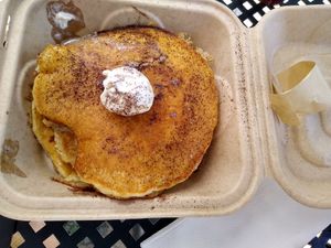 Pancakes and vegan butter at Fox & Fig in Savannah