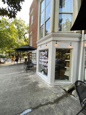 Outside , only outside sitting at Fox & Fig in Savannah