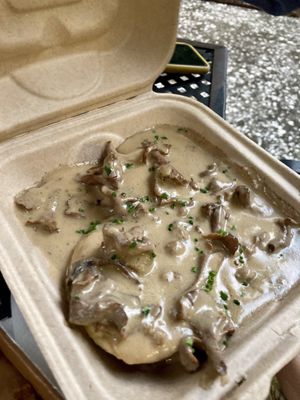 Biscuits and mushroom gravy at Fox & Fig in Savannah