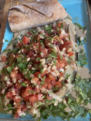 Baked eggplant   at Chateau Shual in Tel Aviv