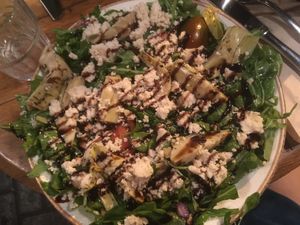 Siciliano salad with vegan feta cheese  at Chateau Shual in Tel Aviv