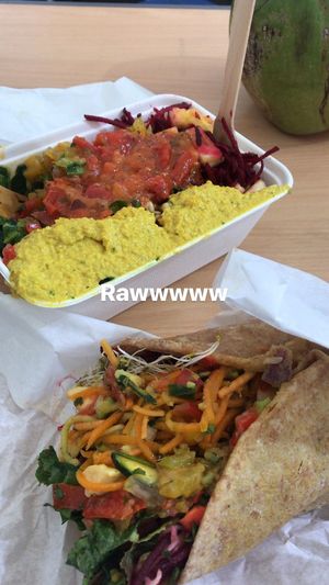 Caribbean roti and rainbow box at Rainforest Creations - Market Stall in South West London