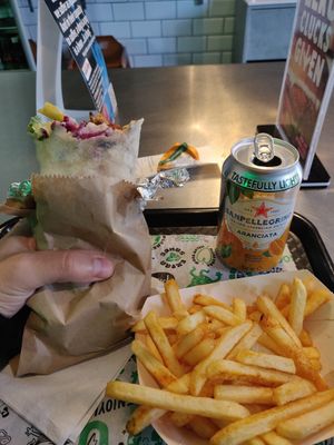 Döner kebab meal at What The Pitta in North West London