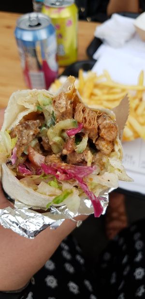 Doner wrap at What The Pitta in North West London