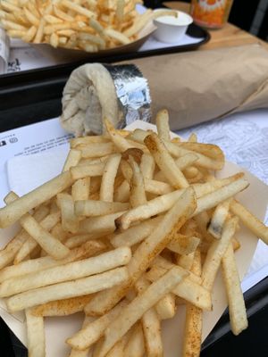 Kebab and fries  at What The Pitta in North West London