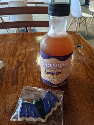 Tasty drink and adorable cookie! at Murray Hillbilly in Jacksonville