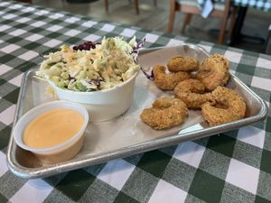 Shrimp Basket- 6 breaded and fried shrimp with a side of cole slaw  at Murray Hillbilly in Jacksonville