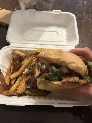 Spicy vegan chicken sandwich  at Murray Hillbilly in Jacksonville