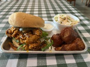 Combo Platter- Bless Yer Heart, BBQ wings, and Cole slaw  at Murray Hillbilly in Jacksonville