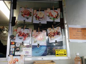 Pictures of the days menu items - with their HappyCow approved sticker prominently displayed! at Murray Hillbilly in Jacksonville