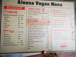 Vegan menu at Aleena - Food Stall in Koh Lanta