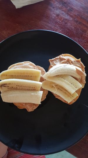 Banana and peanut butter vegan pancakes at Aleena - Food Stall in Koh Lanta