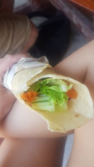 Rainbow hommus and avocado wrap at Aleena - Food Stall in Koh Lanta